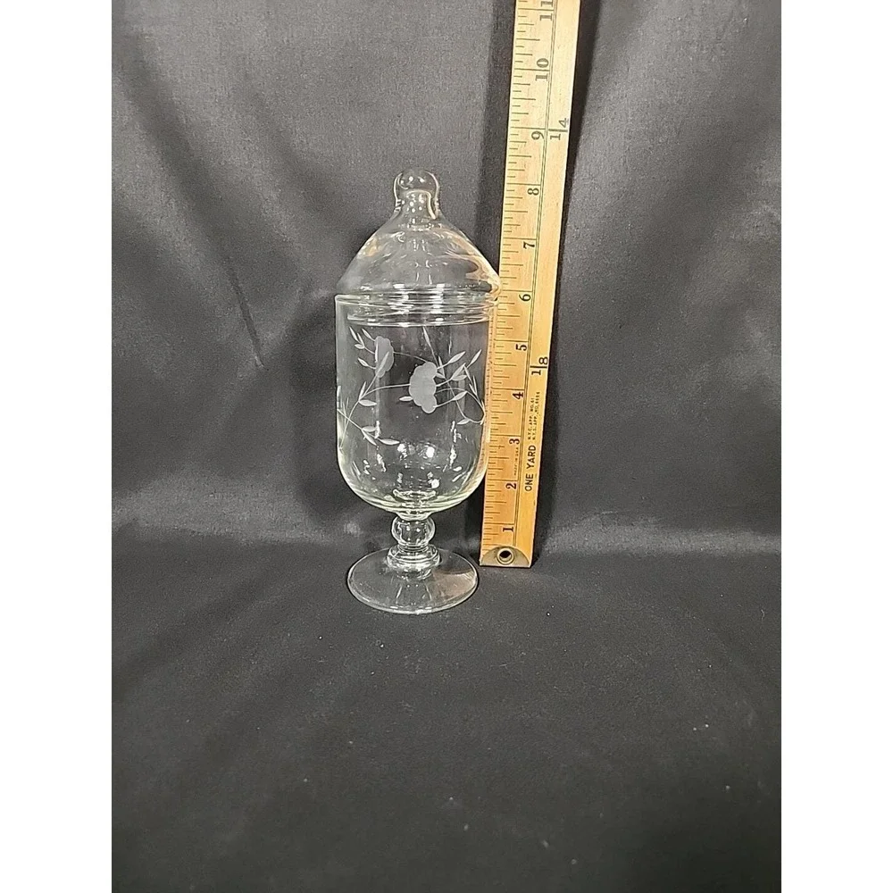 Princess House Heritage Crystal Footed Candy Apothecary Jar w/ Lid‎ Vintage 80s